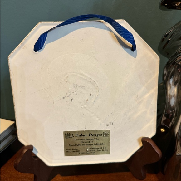 Vintage J Duban Designs Hanging Ceramic Nativity Tile Handcrafted Luke 2:10 - Picture 5 of 7